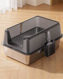 Letty Pet - lettiera in acciaio inox per gatti semi-chiusa