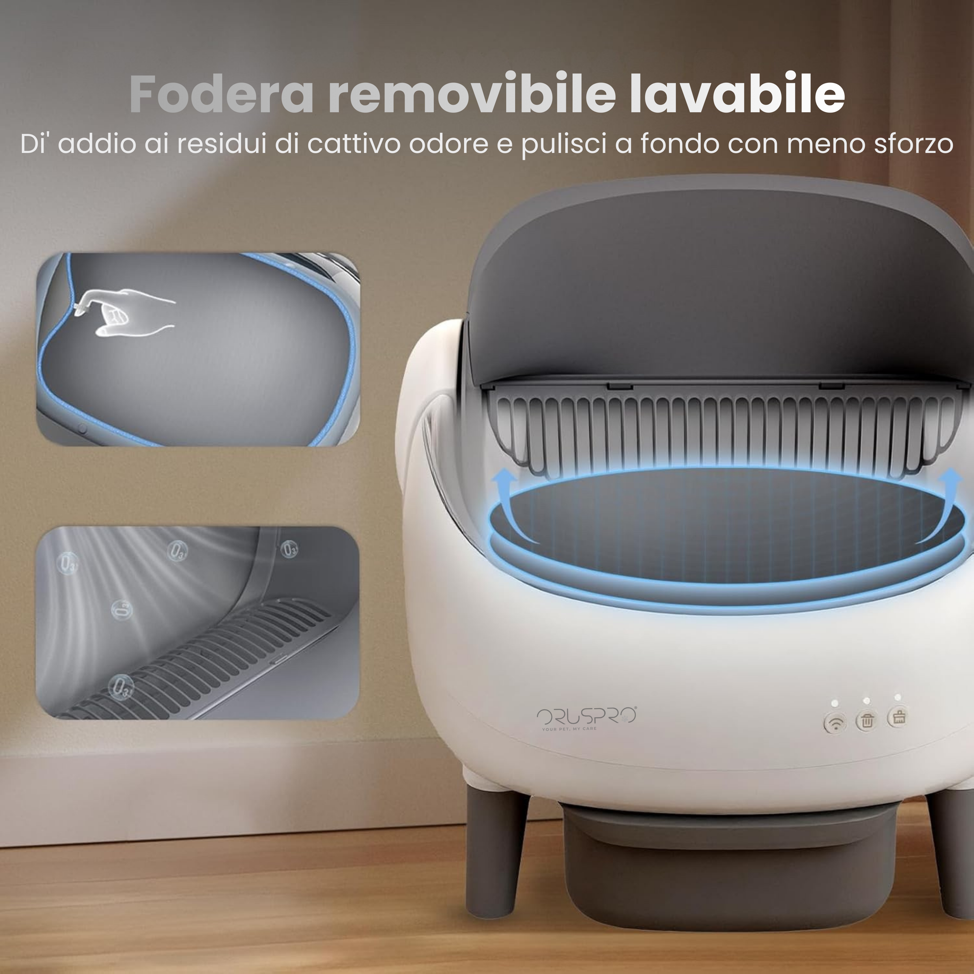 Catty Pet - Lettiera automatica e autopulente per gatti con App