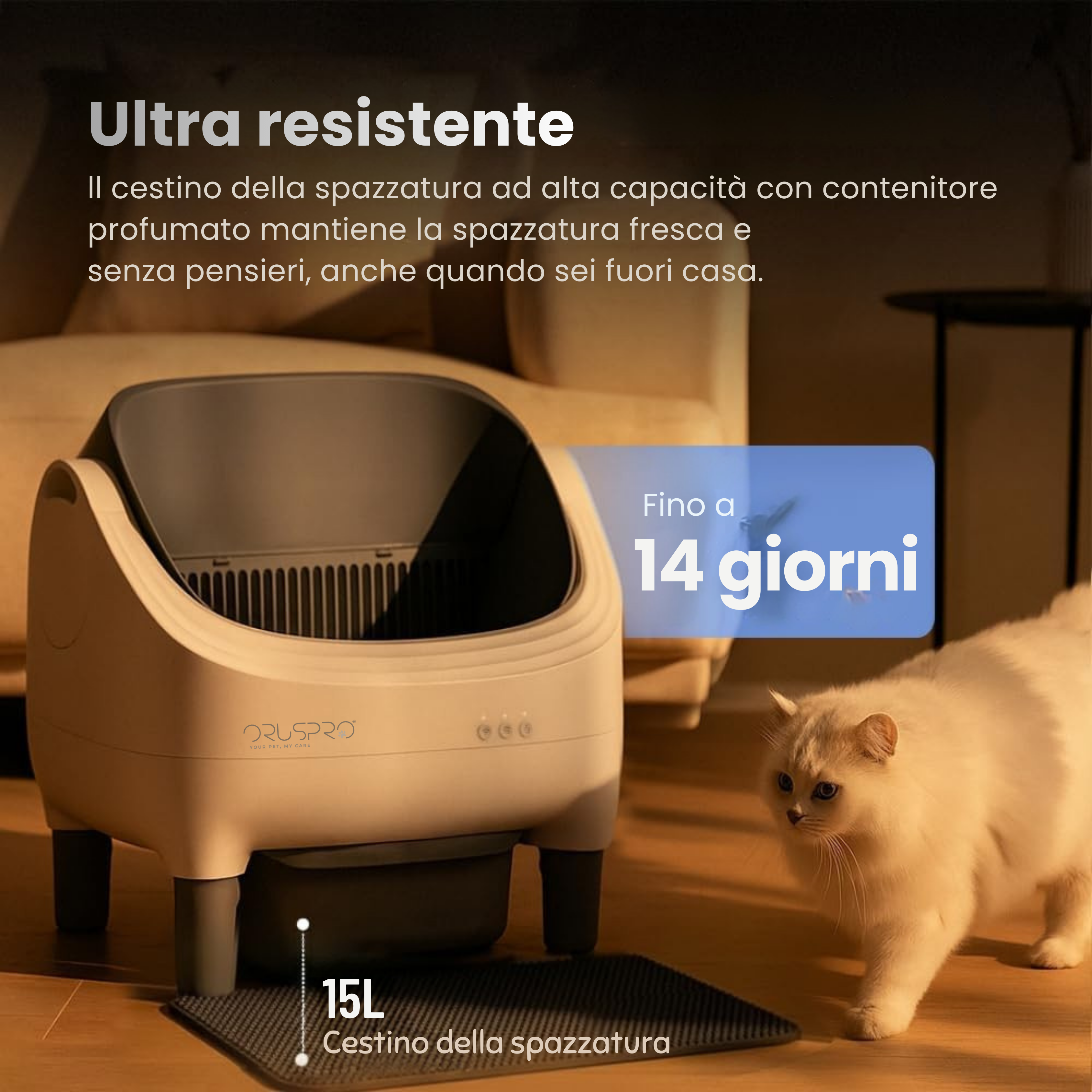 Catty Pet - Lettiera automatica e autopulente per gatti con App