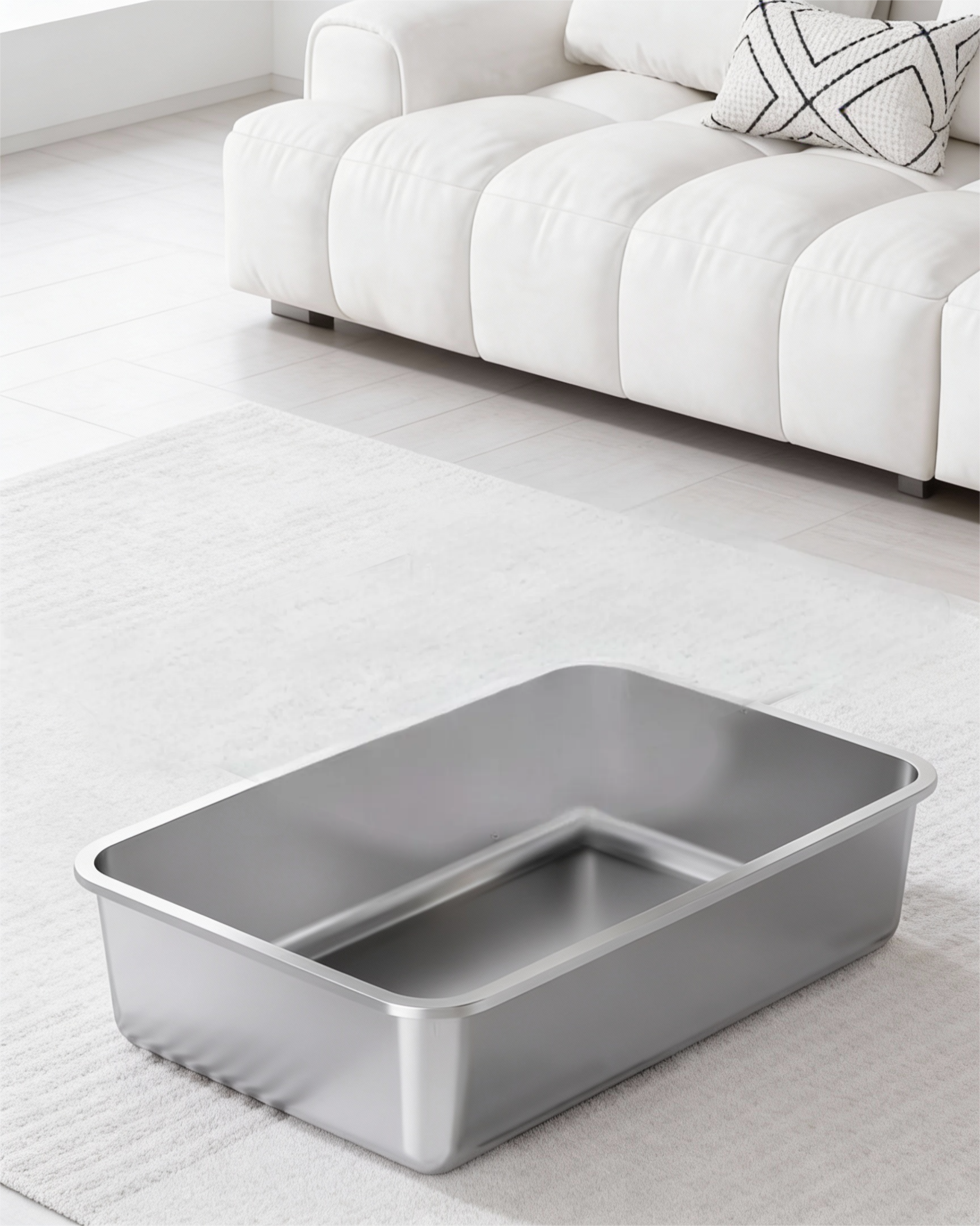 Katzentoilette Steel Basic – offene Katzentoilette aus Stahl