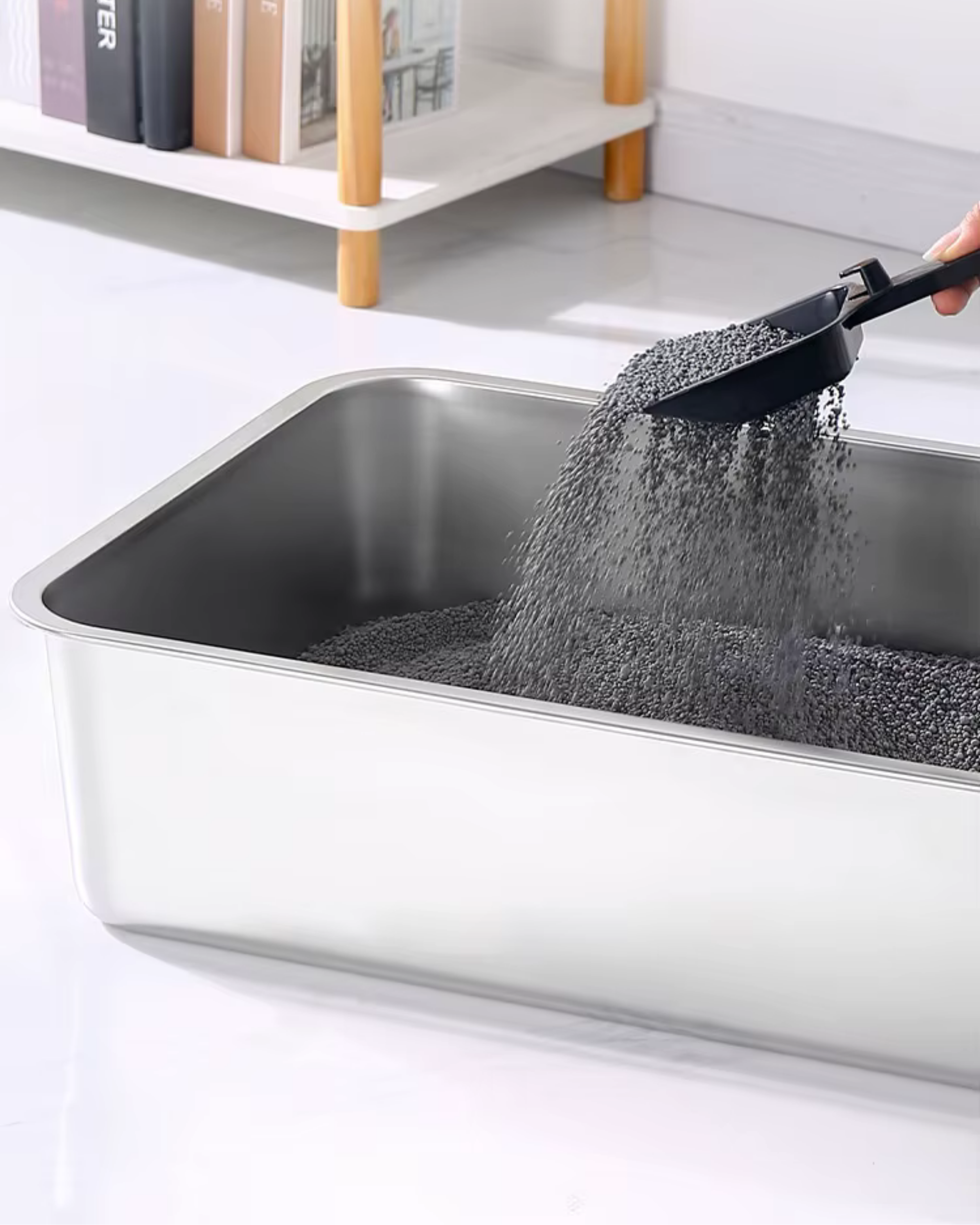 Katzentoilette Steel Basic – offene Katzentoilette aus Stahl
