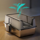 Letty Pet - lettiera in acciaio inox per gatti semi-chiusa