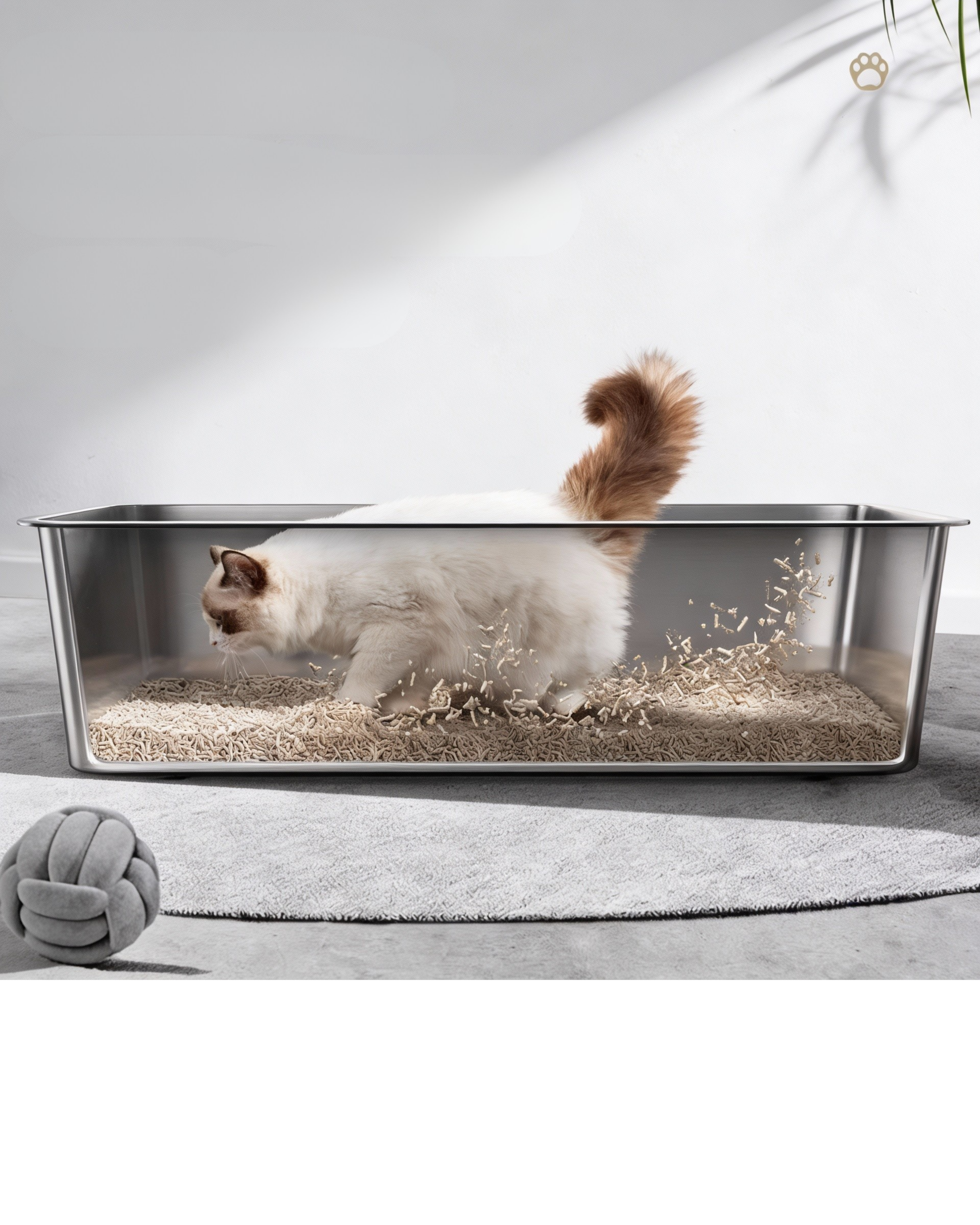Katzentoilette Steel Basic – offene Katzentoilette aus Stahl