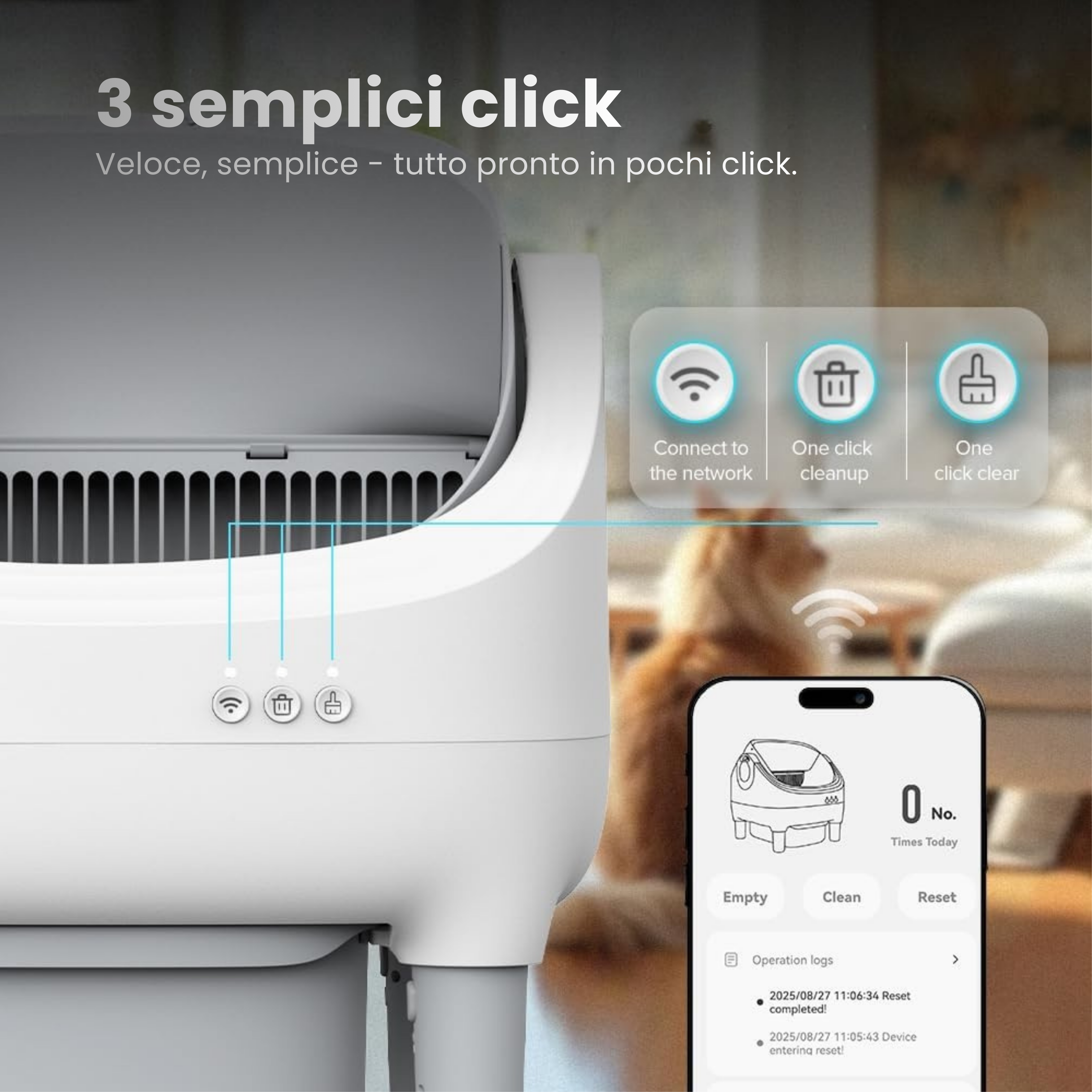 Catty Pet - Lettiera automatica e autopulente per gatti con App