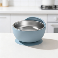 Pretty Bowl- Ciotola 2 in 1 in acciaio e silicone alimentare con rialzo