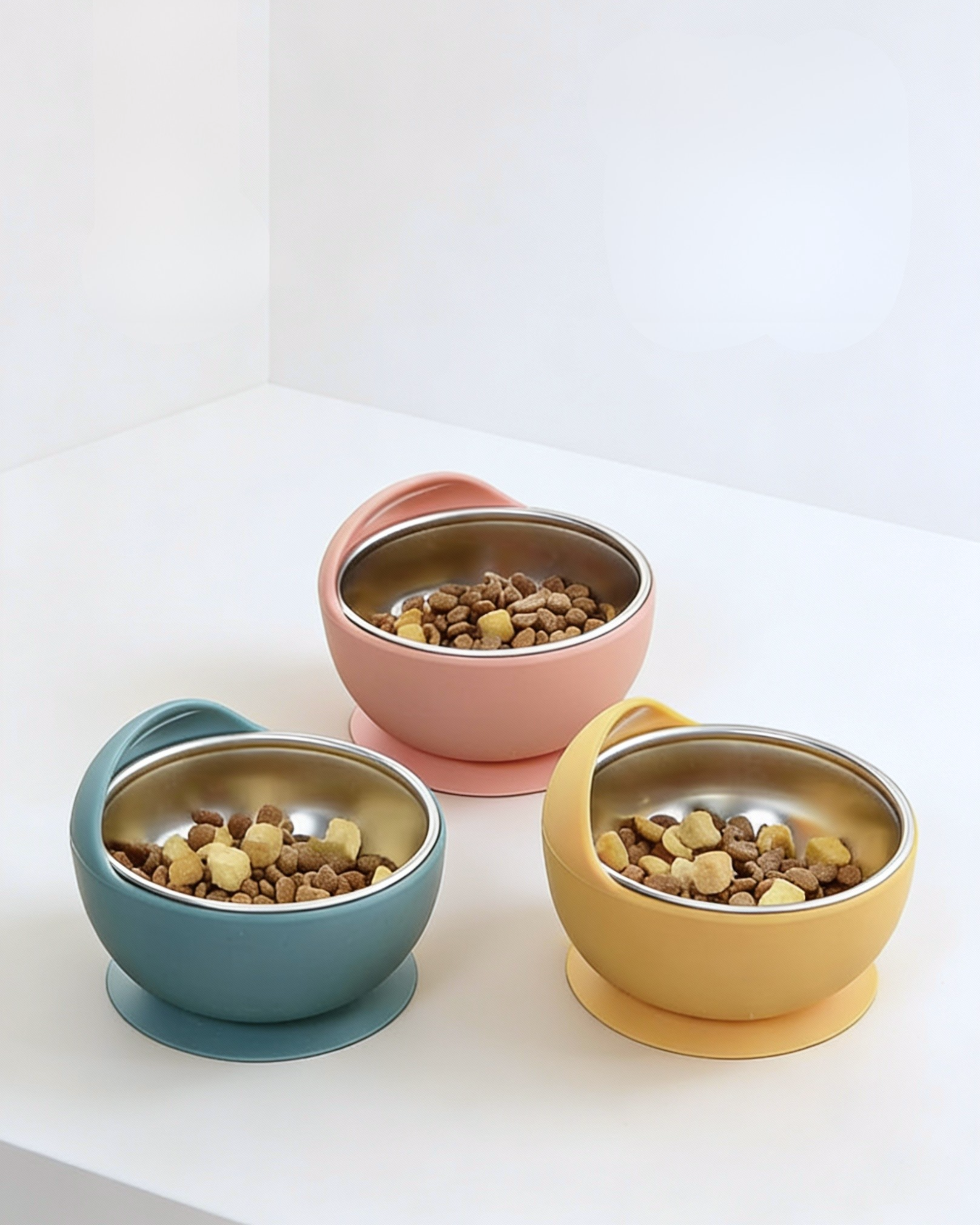 Pretty Bowl- Ciotola 2 in 1 in acciaio e silicone alimentare con rialzo