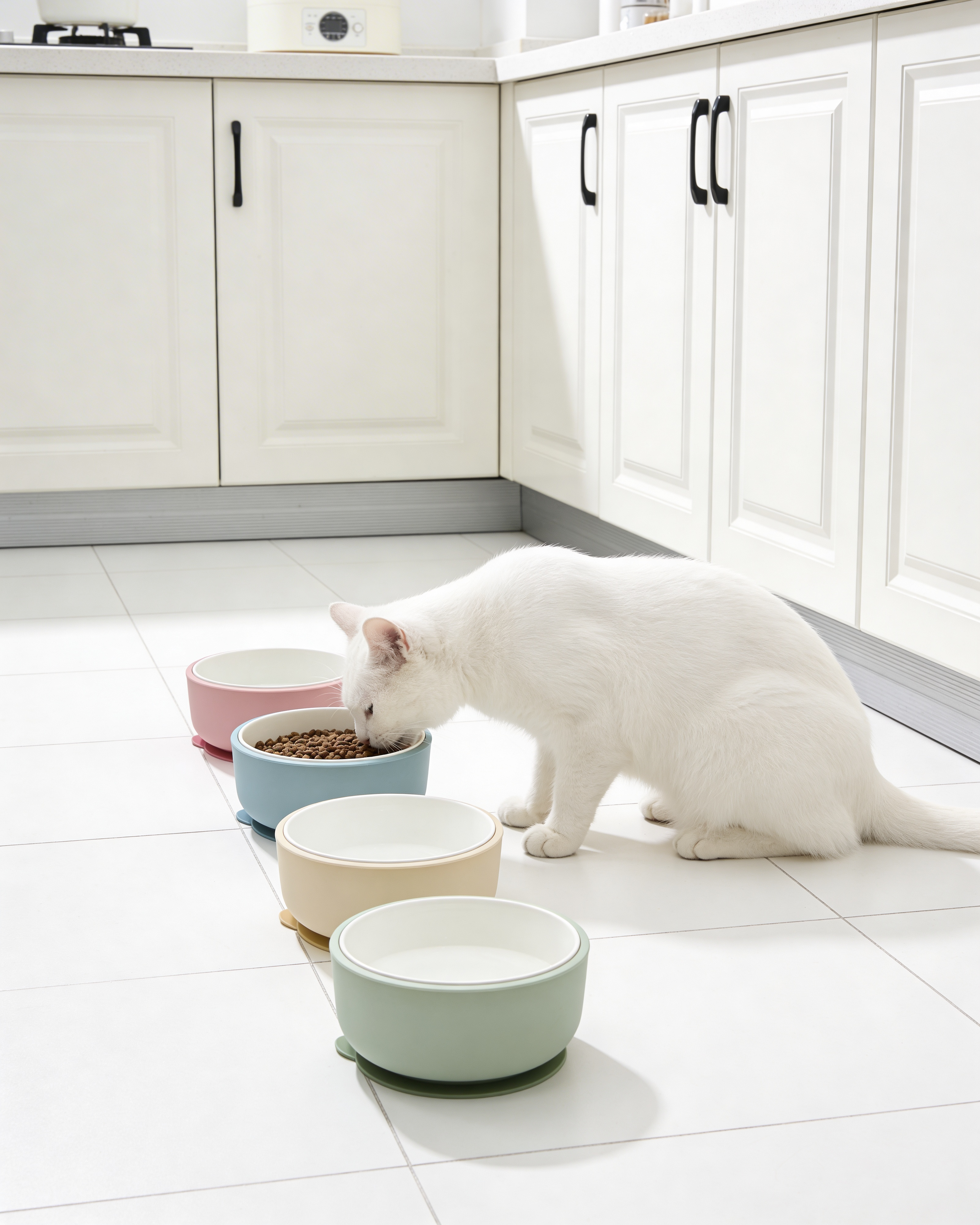Pretty Bowl Ceramic- Ciotola 2 in 1 in ceramica e silicone alimentare con ventosa antiribaltamento
