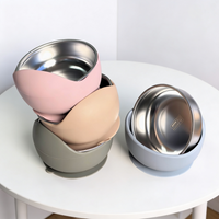 Pretty Bowl- Ciotola 2 in 1 in acciaio e silicone alimentare con rialzo