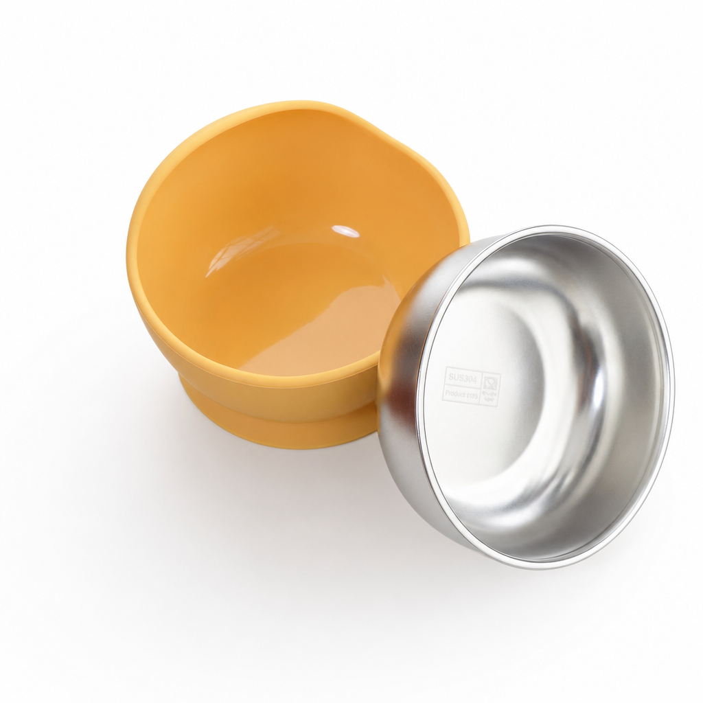 Pretty Bowl - 2-in-1 elevated stainless steel and food-grade silicone bowl