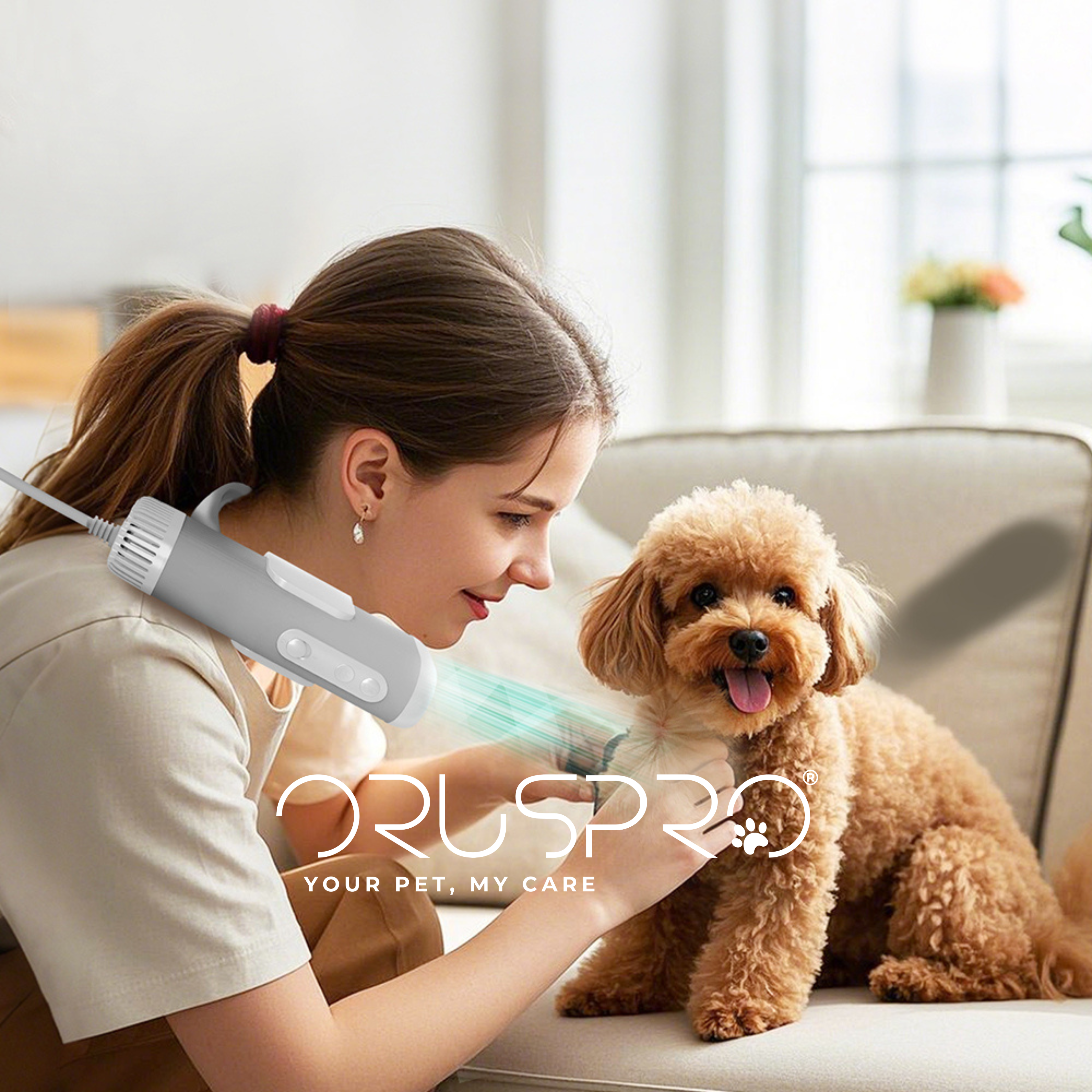Sofy Pet soffiatore ad aria con supporto da collo a mani libere